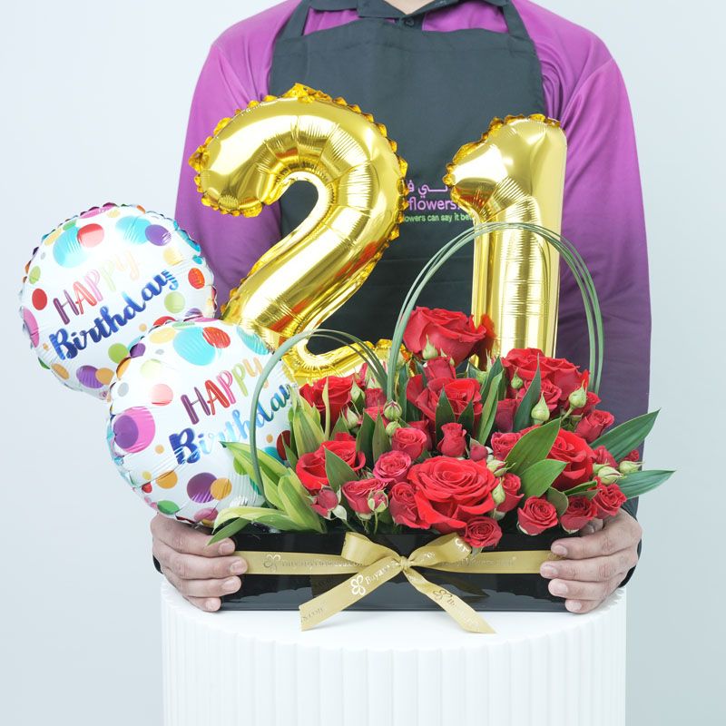 Customize Romantic Birthday Flower Arrangement - Flowers gift from Buy Any Flowers Dubai in Al Quoz Industrial Area 4, Dubai, UAE - image 2