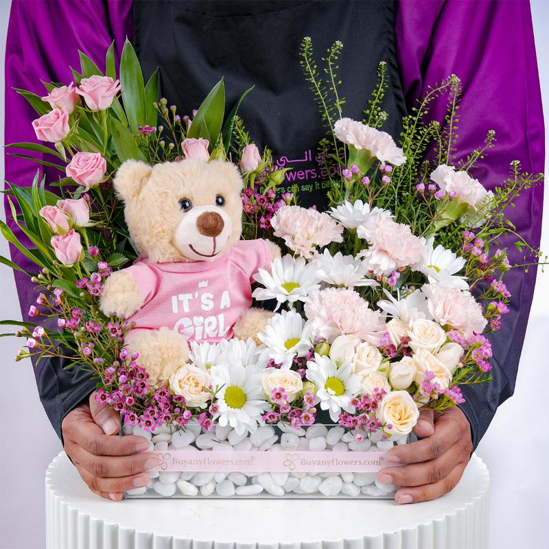 Blossom Baby Girl Arrangement - Flowers gift from Buy Any Flowers Dubai in Al Quoz Industrial Area 4, Dubai, UAE - image 3
