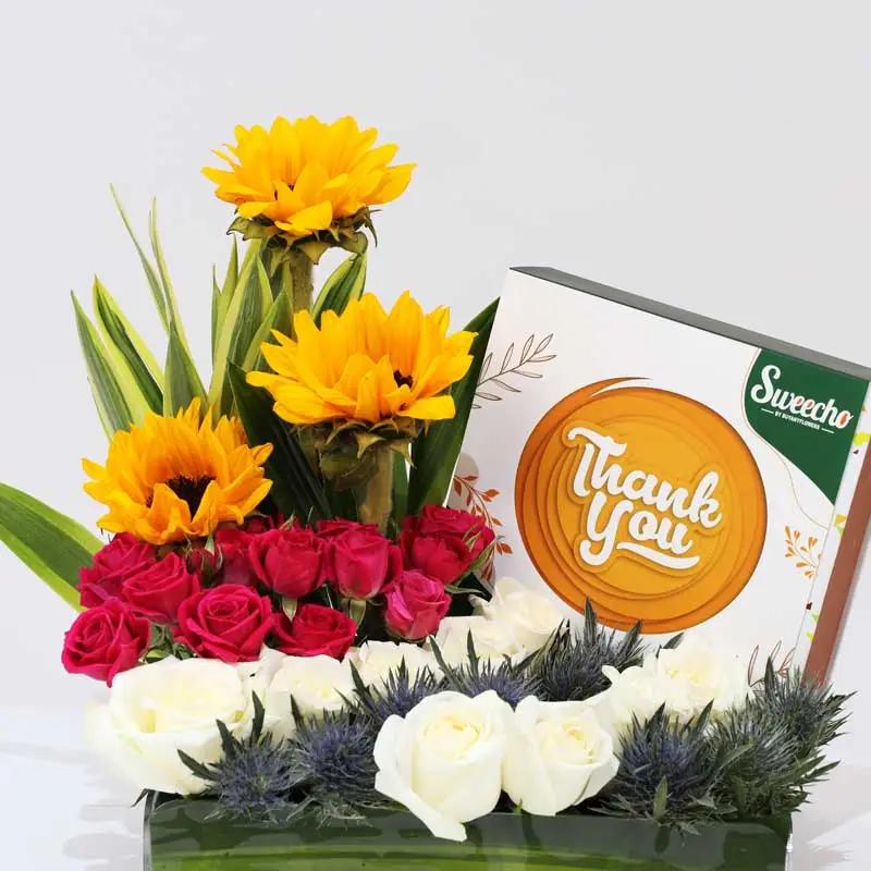 Gesture Flowers and Thank You Chocolates Arrangement thumbnail 3