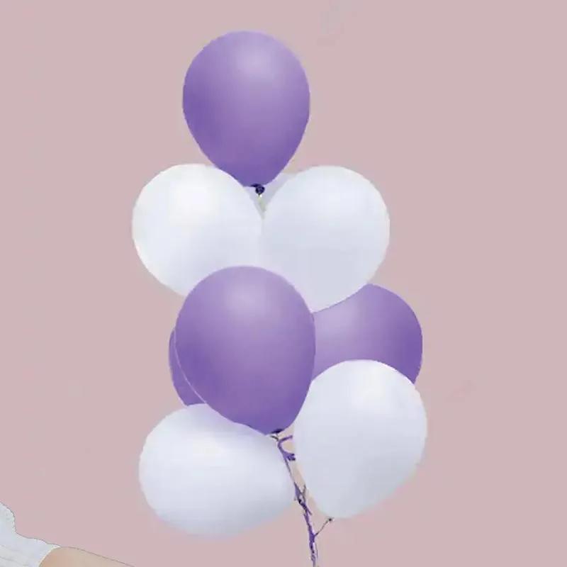 White and Purple Helium Balloons 10 Pcs thumbnail 2