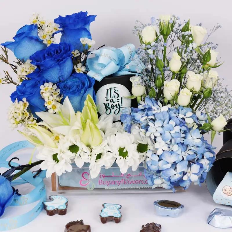 Its a Boy Flowers and Chocolates Arrangement thumbnail 2