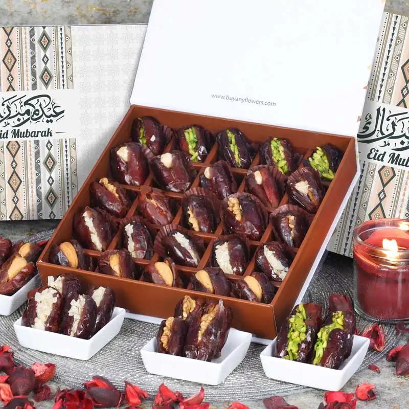 Eid Stuffed Dates By Sweecho 25 Pcs Peach - Chocolates gift from Buy Any Flowers Dubai in Al Quoz Industrial Area 4, Dubai, UAE - image 2