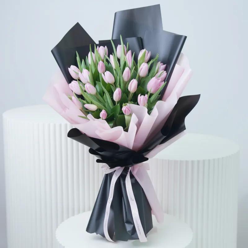 Dark Beauty 25 Tulips Bouquet - Flowers gift from Buy Any Flowers Dubai in Al Quoz Industrial Area 4, Dubai, UAE