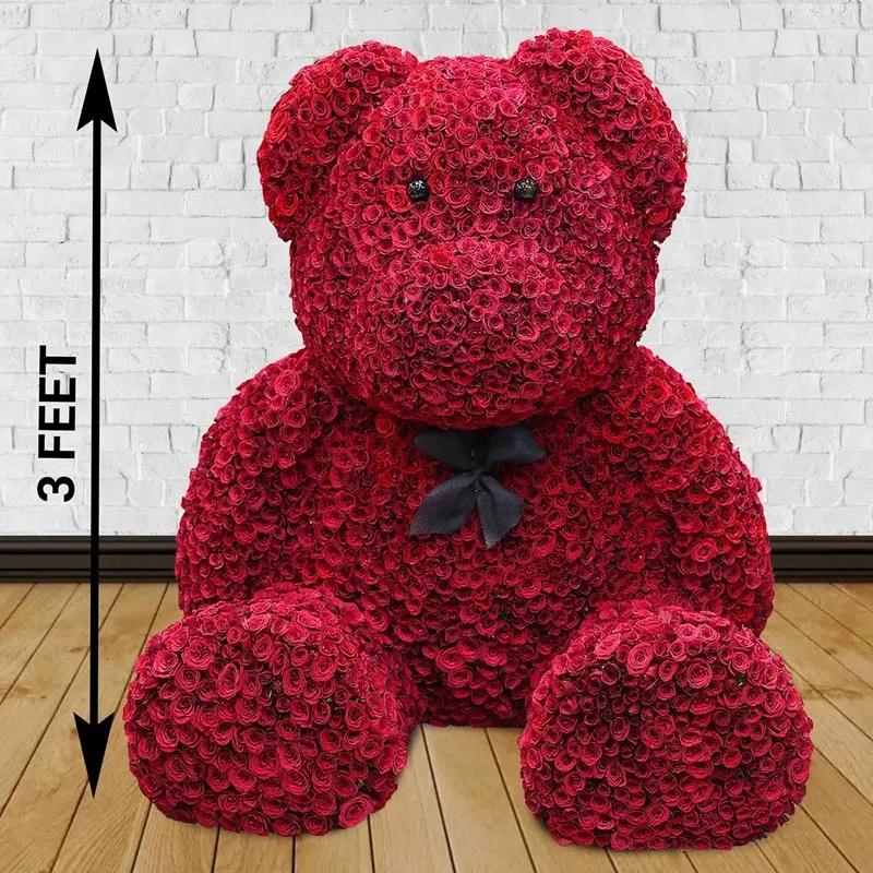 Love 1500 Red Roses Teddy Bear - Flowers gift from Buy Any Flowers Dubai in Al Quoz Industrial Area 4, Dubai, UAE