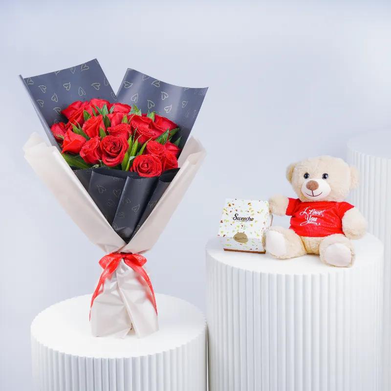 Deep Emotions 21 Red Roses Bouquet Trio in Dubai