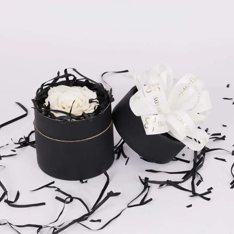 Forever White Roses in Black Box thumbnail 2