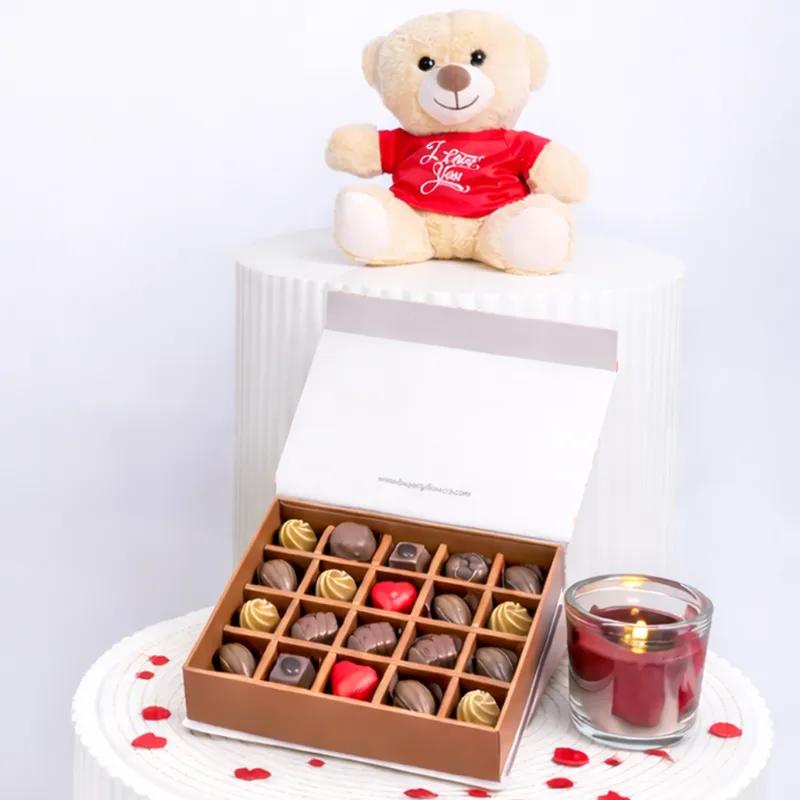 Valentine Premium Chocolates With Teddy - Gift Sets gift from Buy Any Flowers Dubai in Al Quoz Industrial Area 4, Dubai, UAE