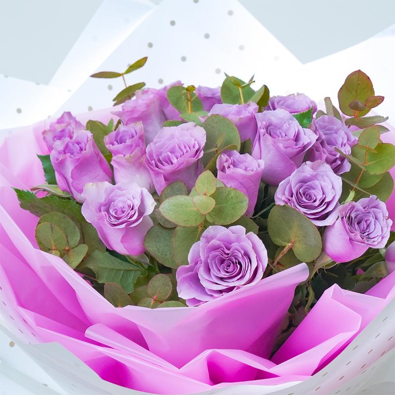 Love For 21 Purple Roses Bouquet - Flowers gift from Buy Any Flowers Dubai in Al Quoz Industrial Area 4, Dubai, UAE - image 2