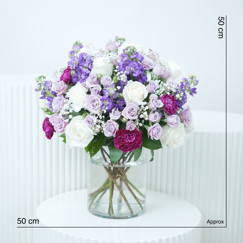 Purple and White Flower Arrangement thumbnail 4