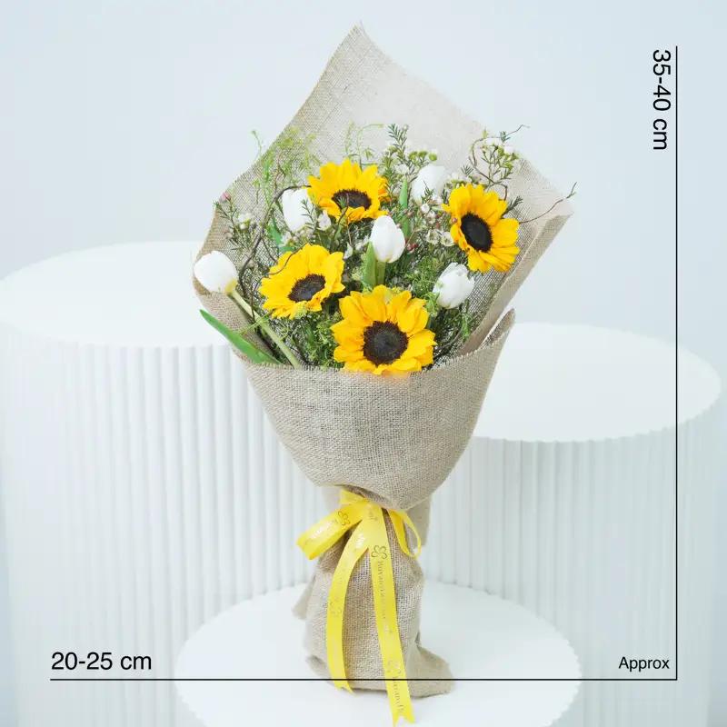 Sunshine 9 Tulip and Sunflower Bouquet - Flowers gift from Buy Any Flowers Dubai in Al Quoz Industrial Area 4, Dubai, UAE - image 4