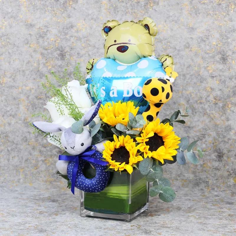 Welcome Baby Boy Flower Vase - Flowers gift from Buy Any Flowers Dubai in Al Quoz Industrial Area 4, Dubai, UAE - image 3