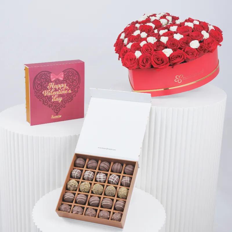 Promise of My Heart Rose Box With Chocolate in Dubai