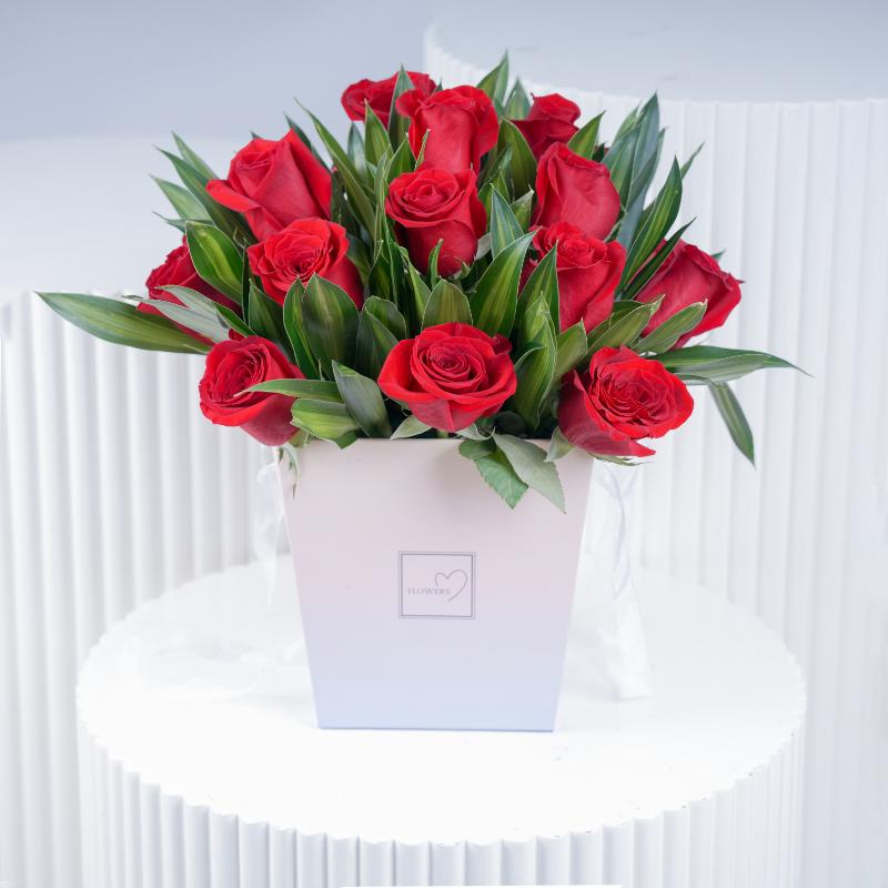 Box of Love 21 Red Roses - Flowers gift from Buy Any Flowers Dubai in Al Quoz Industrial Area 4, Dubai, UAE