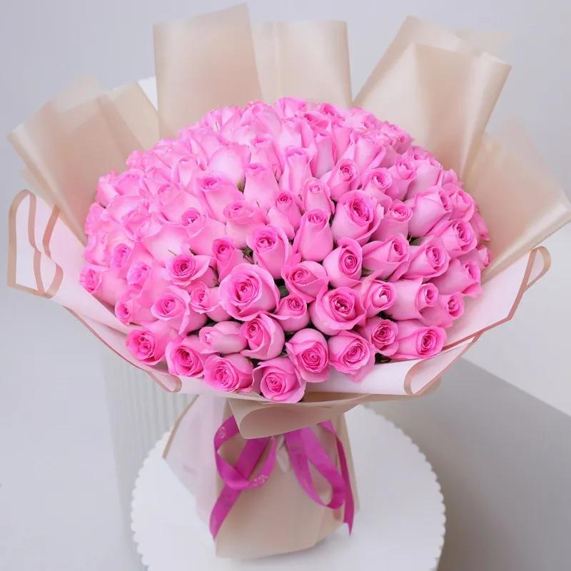 125 Pink Roses Bouquet - Flowers gift from Buy Any Flowers Dubai in Al Quoz Industrial Area 4, Dubai, UAE