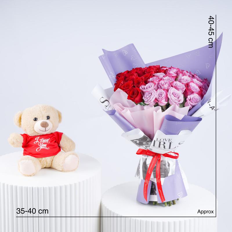 My Queen 51 Roses Bouquet and I Love You Teddy - Gift Sets gift from Buy Any Flowers Dubai in Al Quoz Industrial Area 4, Dubai, UAE - image 4