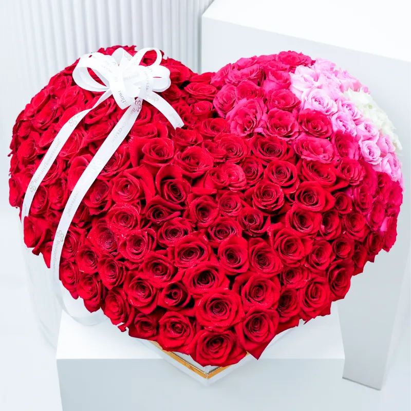 Grand Romance 201 Roses 3D Heart Arrangement - Flowers gift from Buy Any Flowers Dubai in Al Quoz Industrial Area 4, Dubai, UAE