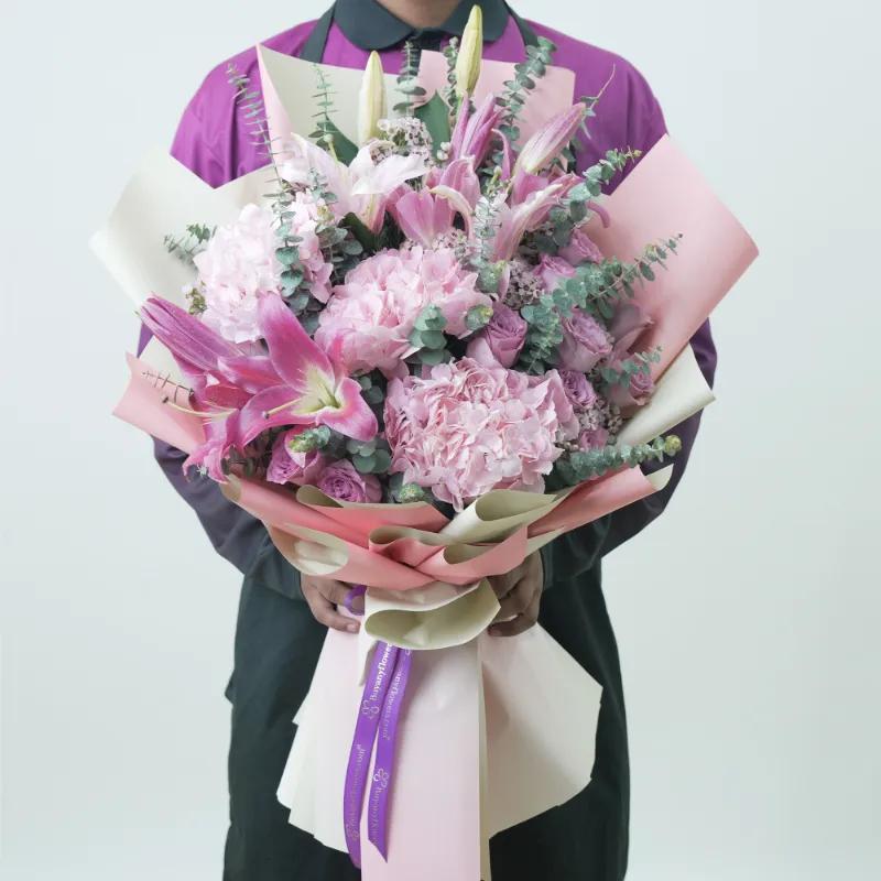 Pastel Elegance Mix Flower Bouquet Trio - Flowers gift from Buy Any Flowers Dubai in Al Quoz Industrial Area 4, Dubai, UAE - image 2