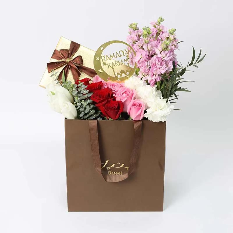 Ramadan Floral Row Bateel Dates Arrangement - Flowers gift from Buy Any Flowers Dubai in Al Quoz Industrial Area 4, Dubai, UAE