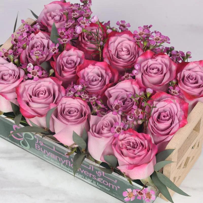 Mauve 15 Purple Roses Arrangement - Flowers gift from Buy Any Flowers Dubai in Al Quoz Industrial Area 4, Dubai, UAE - image 3