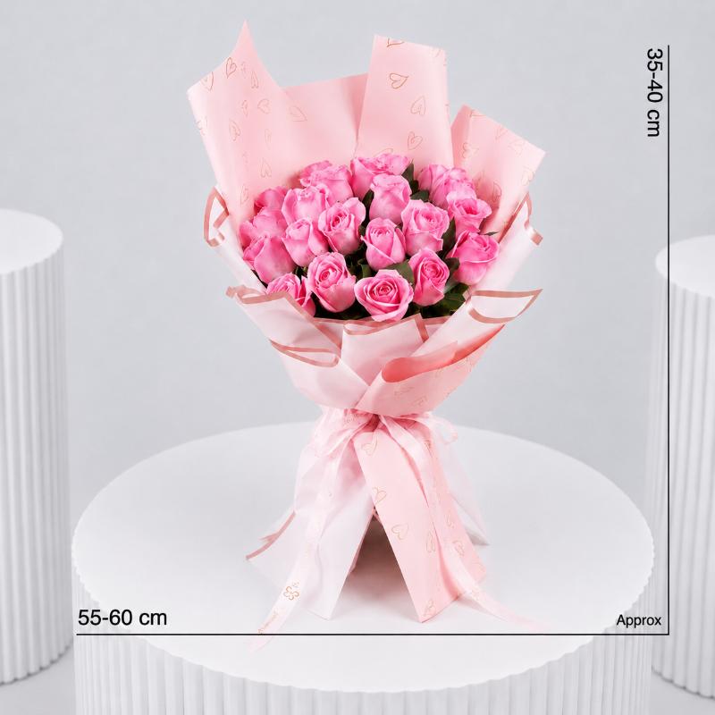 Pink Beauty 21 Roses - Flowers gift from Buy Any Flowers Dubai in Al Quoz Industrial Area 4, Dubai, UAE - image 4