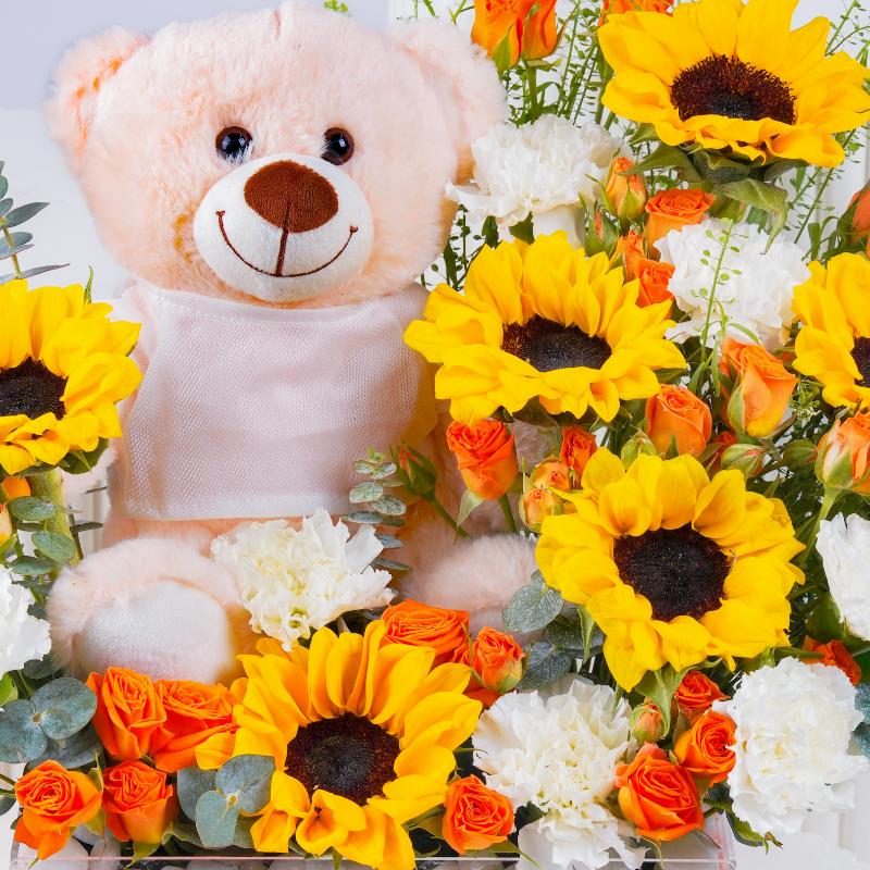 Sunshine Hug Tray - Flowers gift from Buy Any Flowers Dubai in Al Quoz Industrial Area 4, Dubai, UAE - image 2
