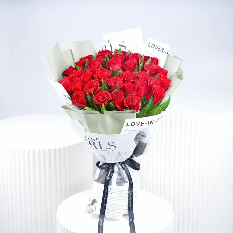 Soul 35 Red Roses Bouquet - Flowers gift from Buy Any Flowers Dubai in Al Quoz Industrial Area 4, Dubai, UAE