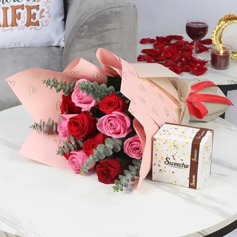 cutiepie11rosesbouquetandsweechochocolates250gm_66bdca.webp
