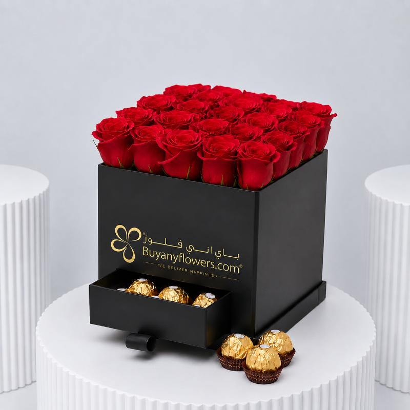 Black Box of Love 25 Red Roses in Dubai