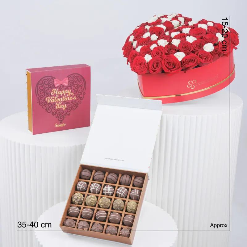 Promise of My Heart Rose Box With Chocolate - Gift Sets gift from Buy Any Flowers Dubai in Al Quoz Industrial Area 4, Dubai, UAE - image 4