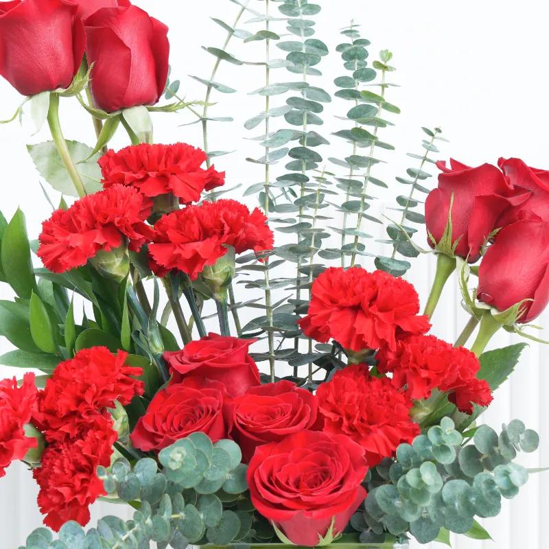 Eternal Red Roses and Carnations in Vase - Flowers gift from Buy Any Flowers Dubai in Al Quoz Industrial Area 4, Dubai, UAE - image 3
