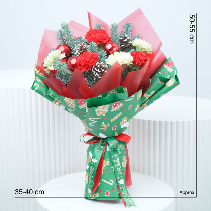 Festive 7 Carnations Bouquet thumbnail 4