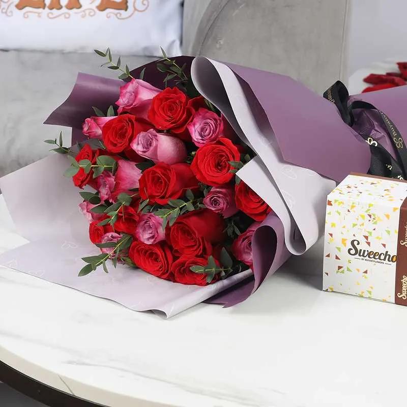 Queen of Heart Bouquet Trio Combo thumbnail 3