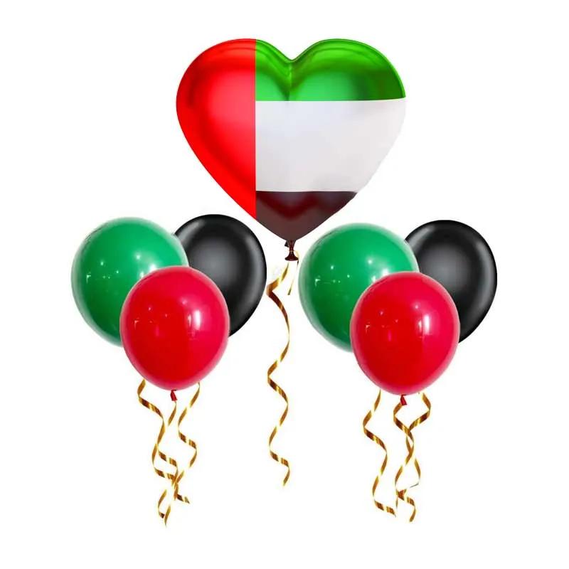 UAE Flag Balloon Bunch Heart Shape - Balloons gift from Buy Any Flowers Dubai in Al Quoz Industrial Area 4, Dubai, UAE