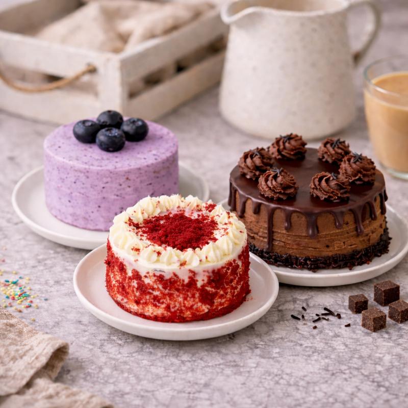 Red Velvet, Blueberry & Chocolate Mono Cake in Dubai