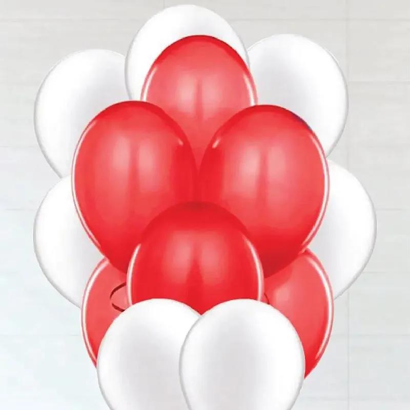 Red and White Helium Balloons 10 Pcs thumbnail 2
