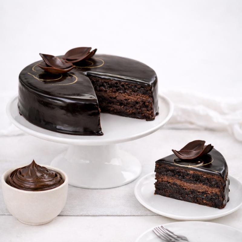 Classic Chocolate Truffle Cake 4 Portion - Cakes gift from Buy Any Flowers Dubai in Al Quoz Industrial Area 4, Dubai, UAE - image 2