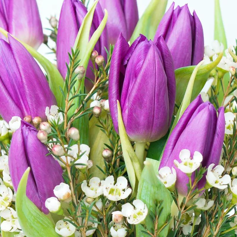 11 Purple Tulip Glass Vase - Flowers gift from Buy Any Flowers Dubai in Al Quoz Industrial Area 4, Dubai, UAE - image 2
