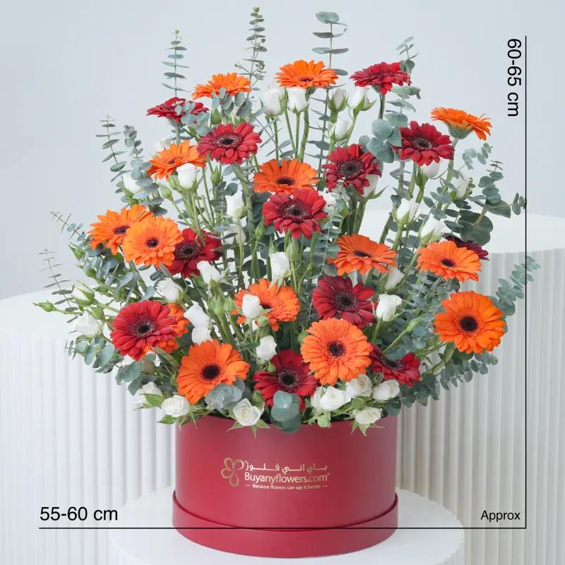 Sunset Gerbera Flower Box - Flowers gift from Buy Any Flowers Dubai in Al Quoz Industrial Area 4, Dubai, UAE - image 4
