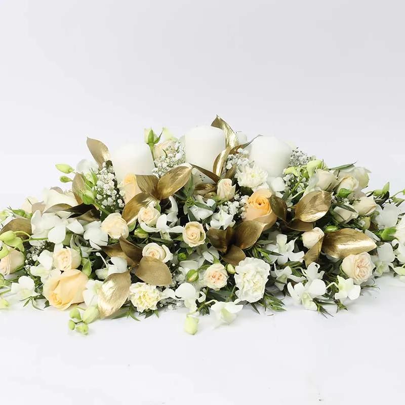 Cluster Peach N White Table Arrangement thumbnail 2