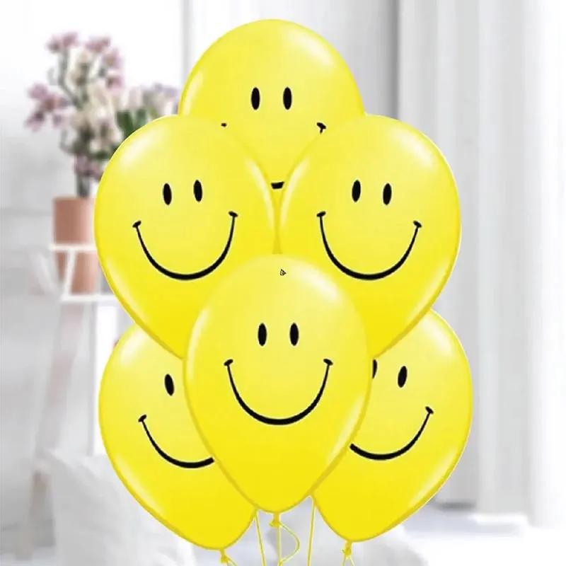 Smiley Helium Balloons 10 Pcs thumbnail 2