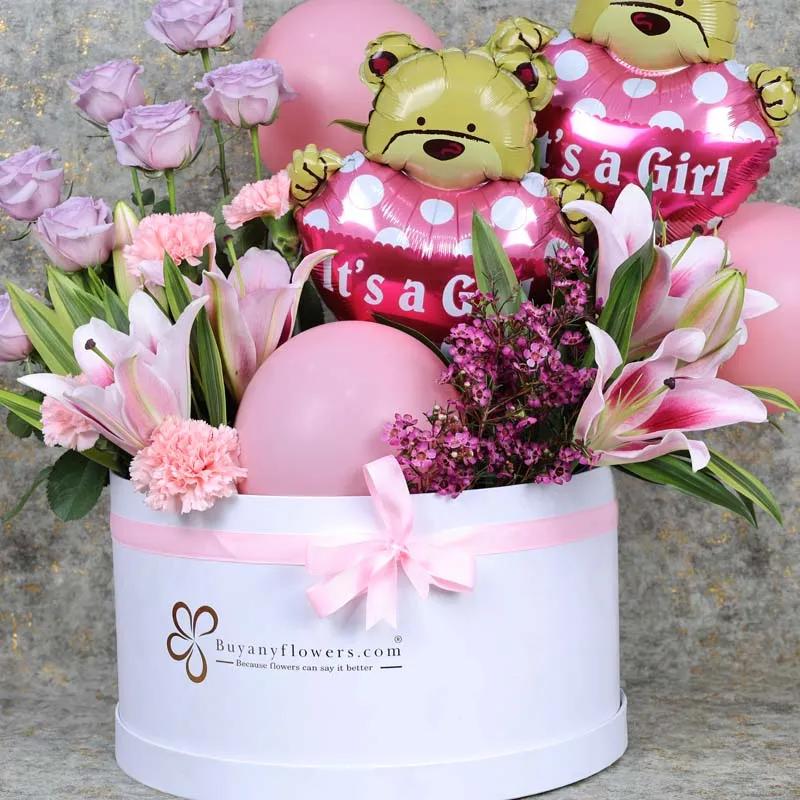 Its a Girl Balloon and Flower Box thumbnail 2