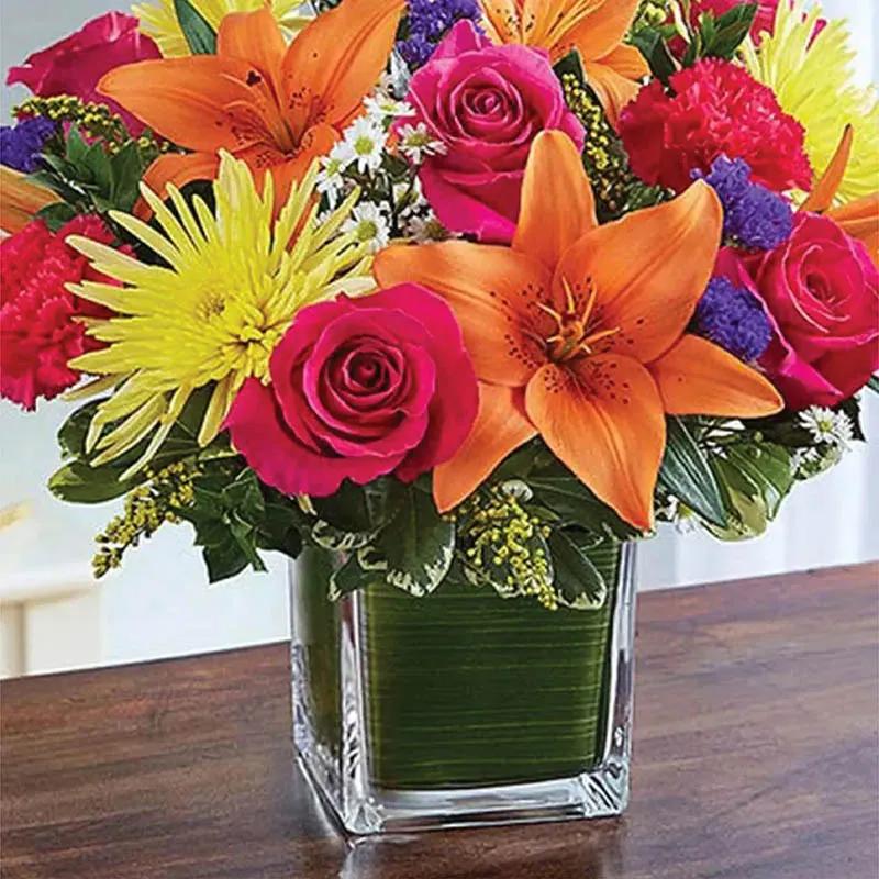 Healing Sorrow Mix Flowers Vase thumbnail 3
