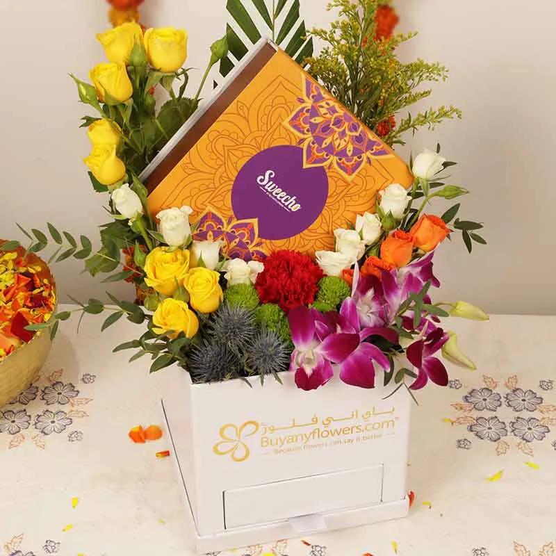 Diwali Festive Chocolate Floral Box thumbnail 3