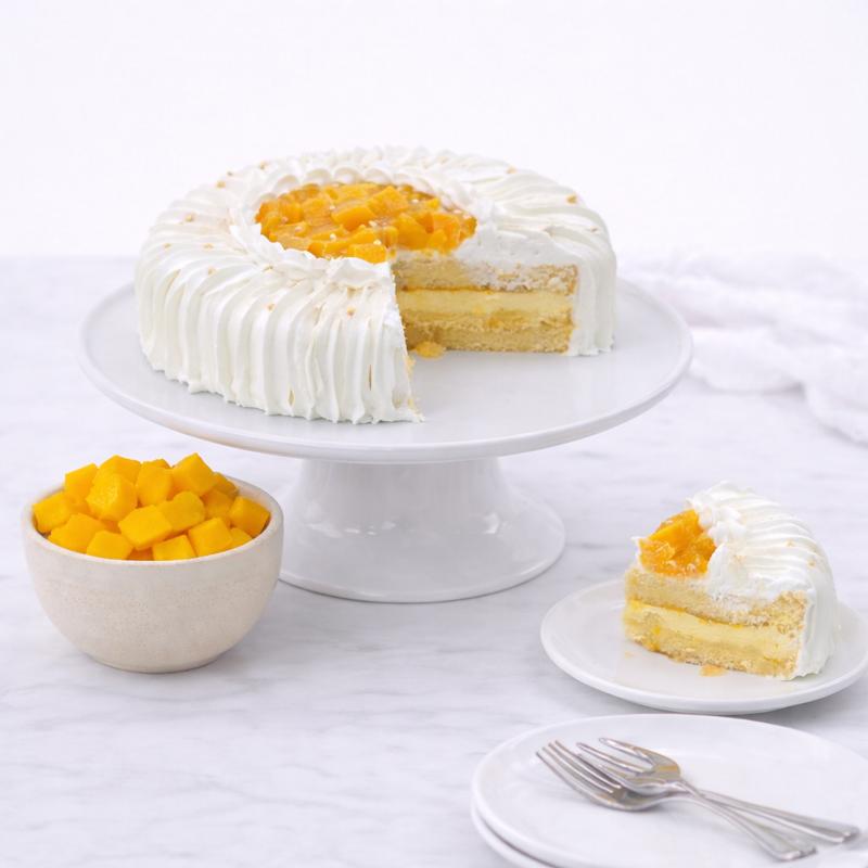 Delicious Mango Cake 4 Portion - Cakes gift from Buy Any Flowers Dubai in Al Quoz Industrial Area 4, Dubai, UAE - image 2
