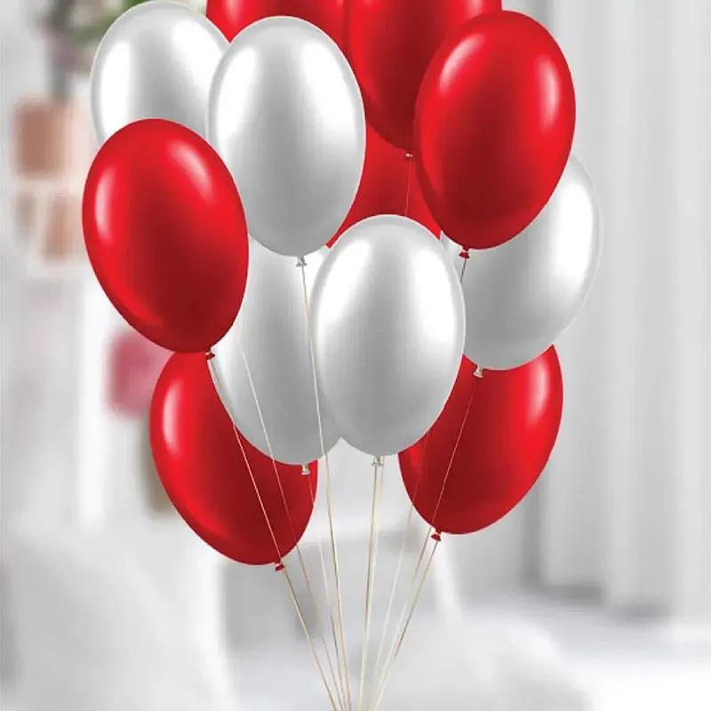 Red and White Helium Balloons 15 Pcs thumbnail 3