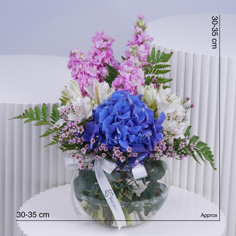 Blush Fish Bowl Flower Arrangement - Flowers gift from Buy Any Flowers Dubai in Al Quoz Industrial Area 4, Dubai, UAE - image 4