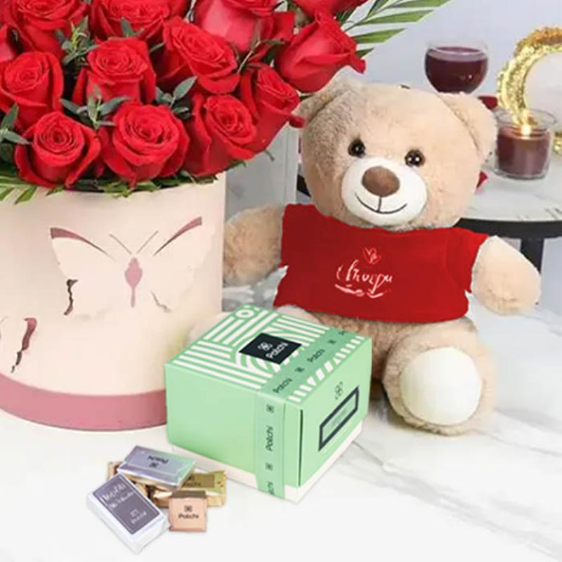 Butterfly 25 Red Roses Trio Combo thumbnail 2