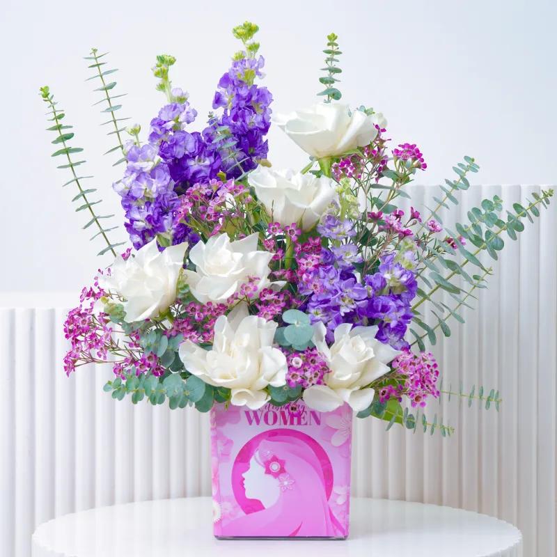 Lavender Grace Glass Vase - Flowers gift from Buy Any Flowers Dubai in Al Quoz Industrial Area 4, Dubai, UAE