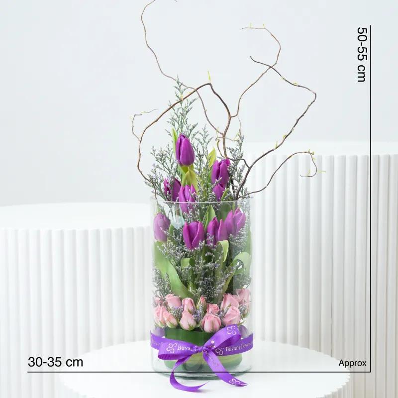 Purple and Pink Elegance Vase - Flowers gift from Buy Any Flowers Dubai in Al Quoz Industrial Area 4, Dubai, UAE - image 4
