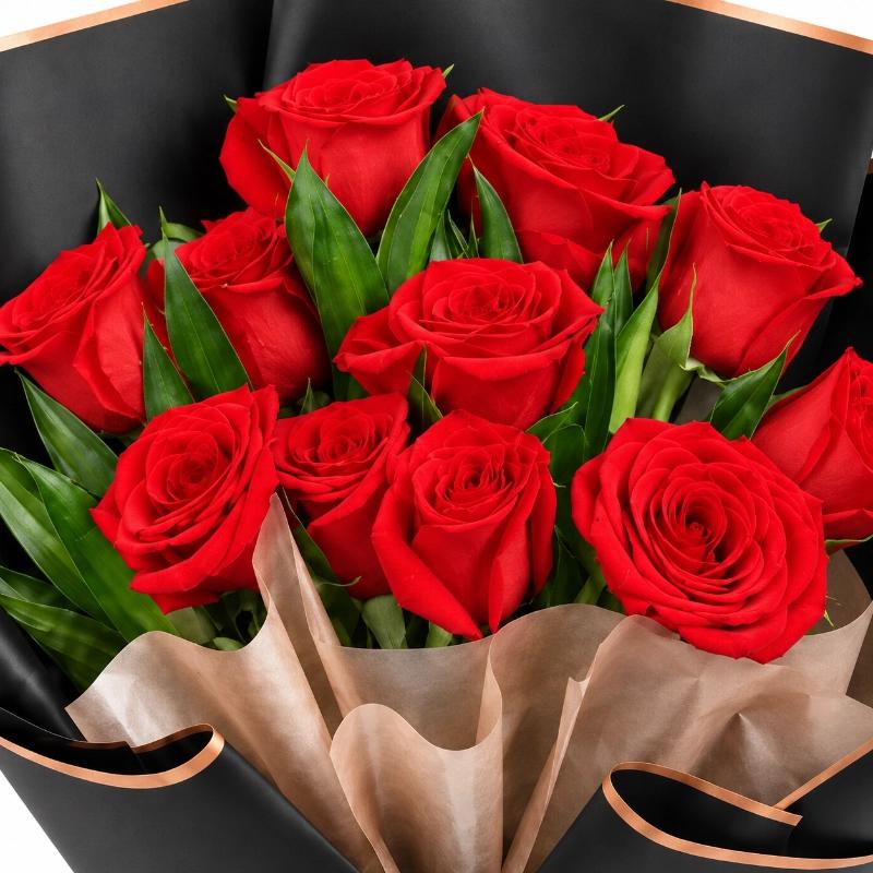 Beauty 11 Red Roses Bouquet - Flowers gift from Buy Any Flowers Dubai in Al Quoz Industrial Area 4, Dubai, UAE - image 2